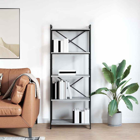 vidaXL Bookcase Grey sonoma 60 x 30 x 153 cm Engineered wood
