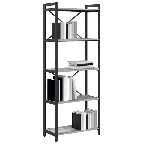 vidaXL Bookcase Grey sonoma 60 x 30 x 153 cm Engineered wood