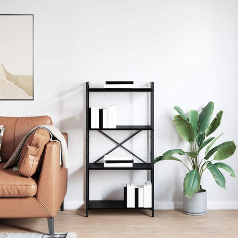 vidaXL Bookcase Black oak 60 x 30 x 118 cm Engineered wood
