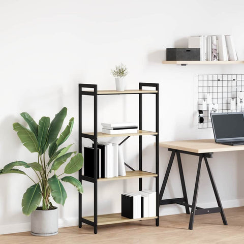 vidaXL Bookcase Sonoma oak 60 x 30 x 118 cm Wood veneer and steel