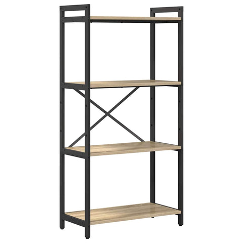 vidaXL Bookcase Sonoma oak 60 x 30 x 118 cm Wood veneer and steel