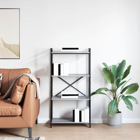 vidaXL Bookcase Grey sonoma 60 x 30 x 118 cm Engineered wood