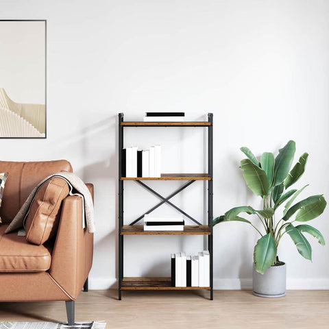 vidaXL Bookcase Old wood 60 x 30 x 118 cm Wood and Steel