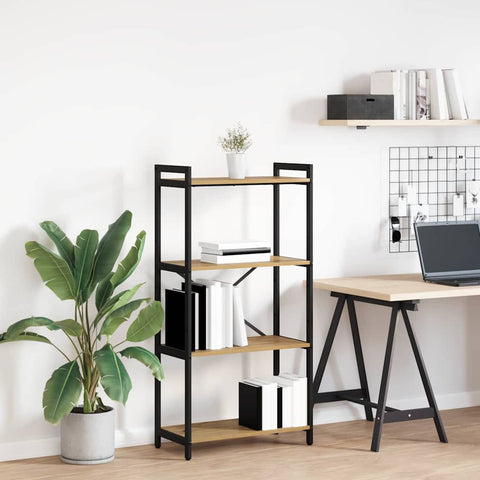 vidaXL Bookcase Artisan oak 60 x 30 x 118 cm Wood and Steel