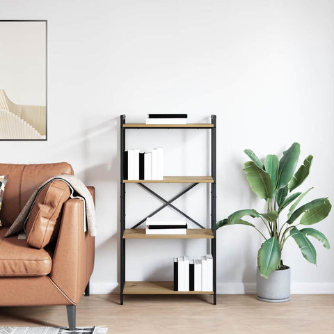 vidaXL Bookcase Artisan oak 60 x 30 x 118 cm Wood and Steel