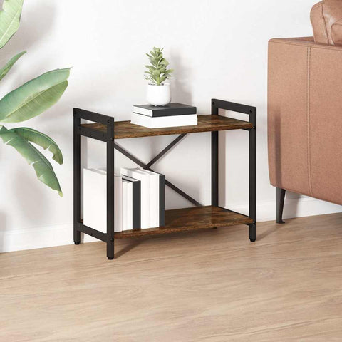 vidaXL Bookcase Smoked oak 60 x 30 x 48.5 cm Engineered wood