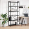 vidaXL Bookcase Black oak 80 x 30 x 188 cm Wood and Steel