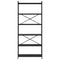 vidaXL Bookcase Black oak 80 x 30 x 188 cm Wood and Steel