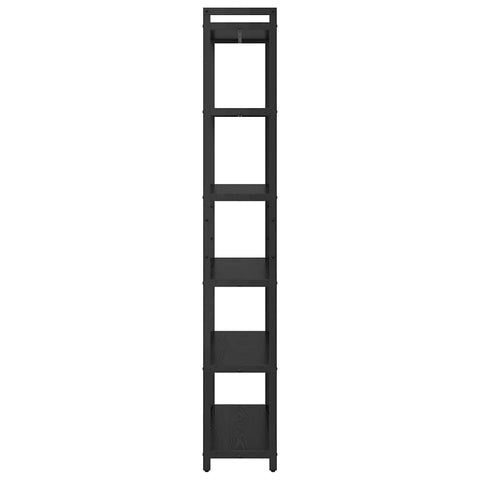 vidaXL Bookcase Black oak 80 x 30 x 188 cm Wood and Steel