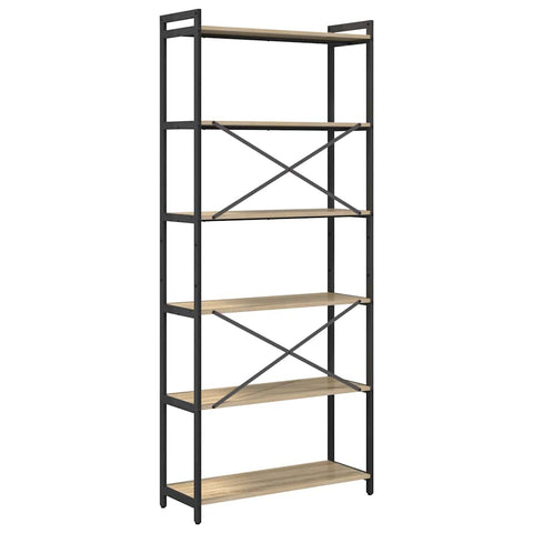 vidaXL Bookcase Sonoma oak 80 x 30 x 188 cm Engineered wood