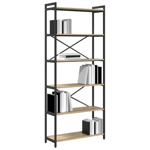 vidaXL Bookcase Sonoma oak 80 x 30 x 188 cm Engineered wood