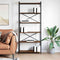 vidaXL Bookcase Smoked oak 80 x 30 x 188 cm Wood and Steel