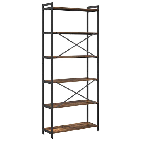 vidaXL Bookcase Smoked oak 80 x 30 x 188 cm Wood and Steel