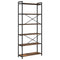 vidaXL Bookcase Smoked oak 80 x 30 x 188 cm Wood and Steel