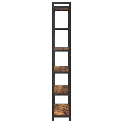 vidaXL Bookcase Smoked oak 80 x 30 x 188 cm Wood and Steel