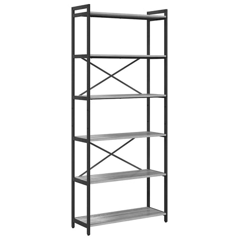 vidaXL Bookcase Grey sonoma 80 x 30 x 188 cm Engineered wood