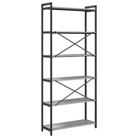 vidaXL Bookcase Grey sonoma 80 x 30 x 188 cm Engineered wood