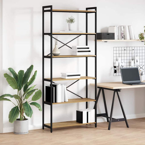 vidaXL Bookcase Artisan oak 80 x 30 x 188 cm Engineered wood