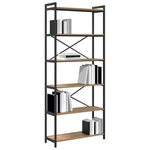 vidaXL Bookcase Artisan oak 80 x 30 x 188 cm Engineered wood