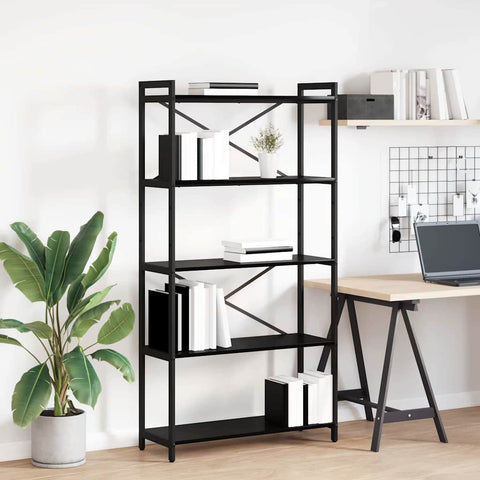 vidaXL Bookcase Black oak 80 x 30 x 153 cm Engineered wood