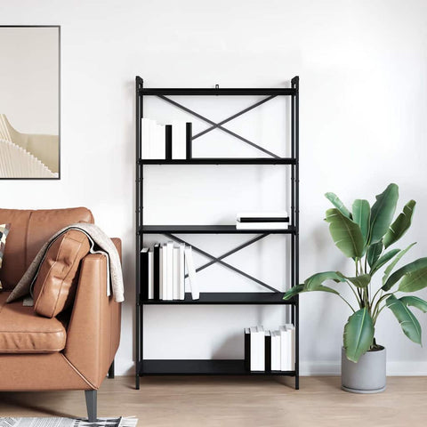 vidaXL Bookcase Black oak 80 x 30 x 153 cm Engineered wood