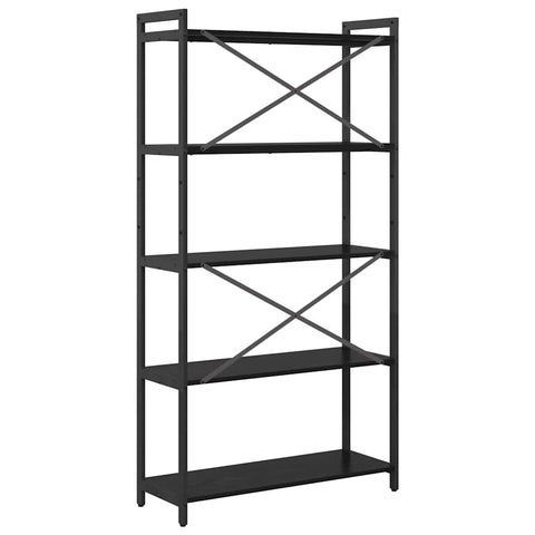 vidaXL Bookcase Black oak 80 x 30 x 153 cm Engineered wood