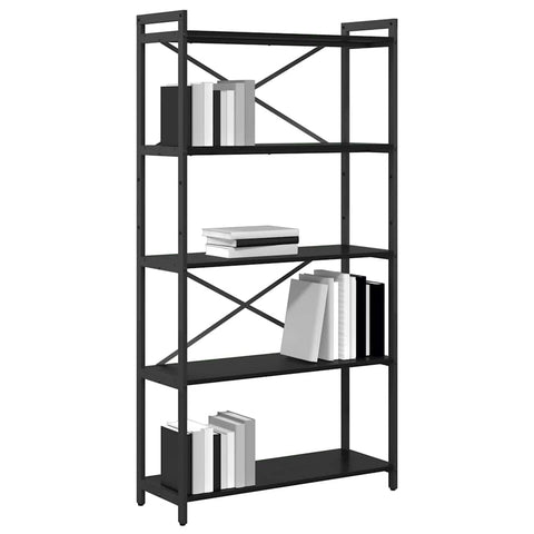 vidaXL Bookcase Black oak 80 x 30 x 153 cm Engineered wood