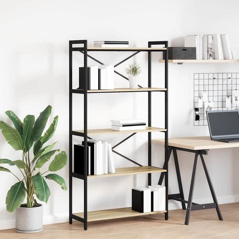 vidaXL Bookcase Sonoma oak 80 x 30 x 153 cm Engineered wood