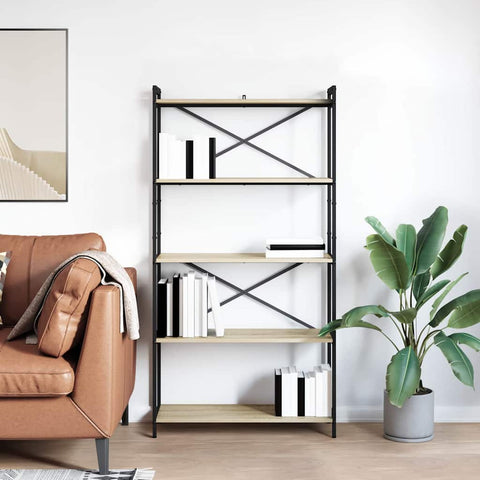 vidaXL Bookcase Sonoma oak 80 x 30 x 153 cm Engineered wood