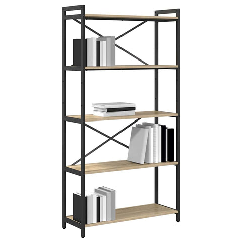 vidaXL Bookcase Sonoma oak 80 x 30 x 153 cm Engineered wood