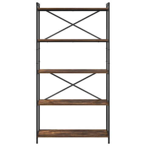 vidaXL Bookcase Smoked oak 80 x 30 x 153 cm Engineered wood