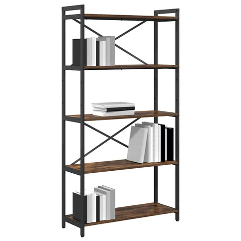 vidaXL Bookcase Smoked oak 80 x 30 x 153 cm Engineered wood
