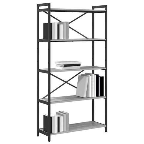 vidaXL Bookcase Grey sonoma 80 x 30 x 153 cm Engineered wood