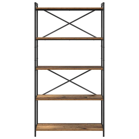 vidaXL Bookcase Old wood 80 x 30 x 153 cm Wood and steel