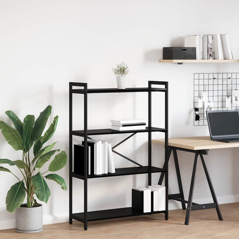 vidaXL Bookcase Black oak 80 x 30 x 118 cm Engineered wood