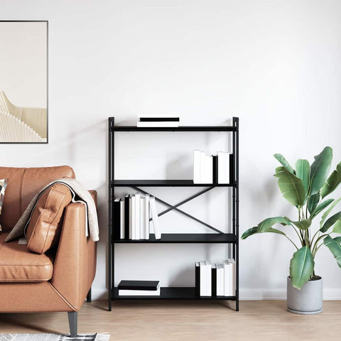 vidaXL Bookcase Black oak 80 x 30 x 118 cm Engineered wood