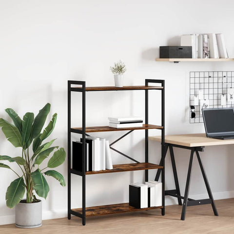 vidaXL Bookcase Smoked oak 80 x 30 x 118 cm Wood