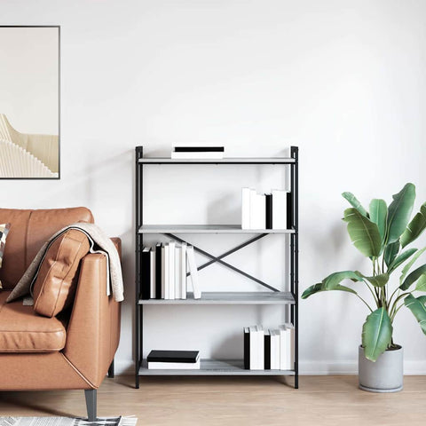 vidaXL Bookcase Grey sonoma 80 x 30 x 118 cm Engineered wood