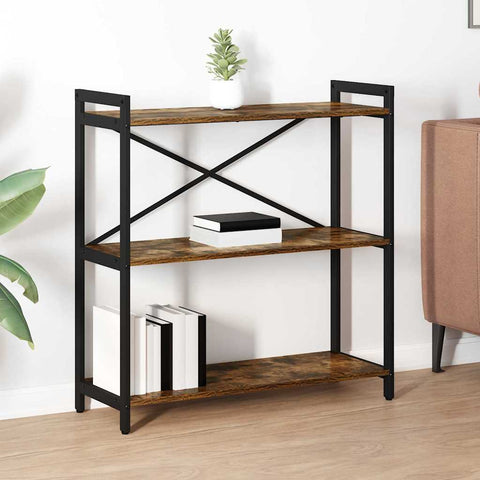 vidaXL Bookcase Smoked oak 80 x 30 x 83 cm Particle board