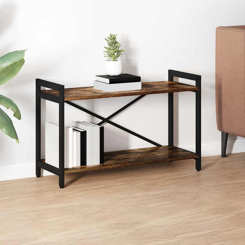 vidaXL Bookcase Smoked oak 80 x 30 x 48.5 cm Engineered wood