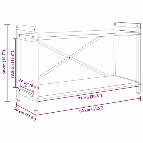 vidaXL Bookcase Grey sonoma 80 x 30 x 48.5 cm Engineered wood