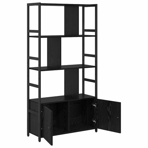 vidaXL Bookshelf Black oak 80 x 30 x 155.5 cm Engineered wood