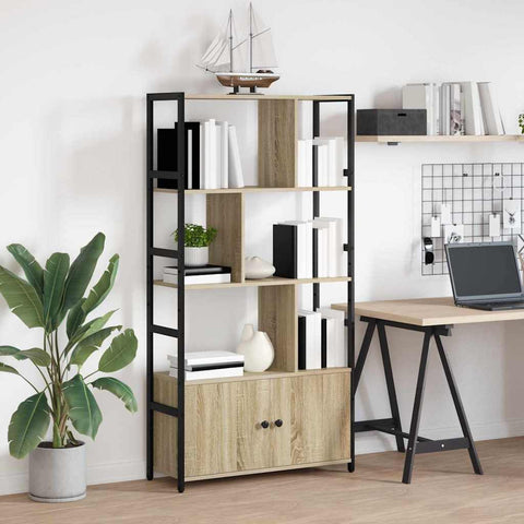 vidaXL Bookshelf Sonoma oak 80 x 30 x 155.5 cm Engineered wood
