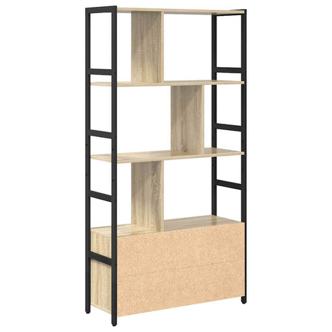 vidaXL Bookshelf Sonoma oak 80 x 30 x 155.5 cm Engineered wood