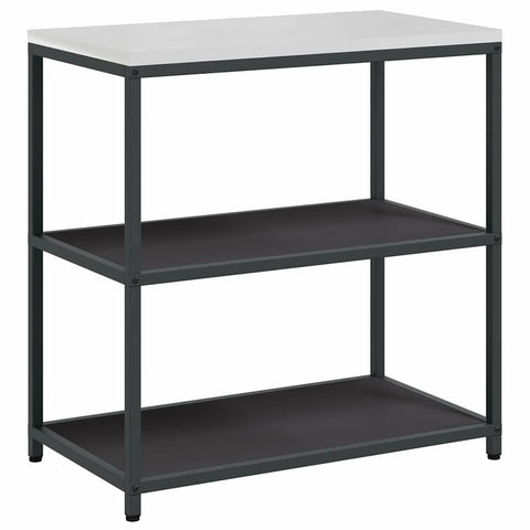vidaXL Kitchen Storage Shelf with Shelf with Storage Black Steel
