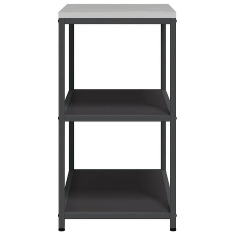 vidaXL Kitchen Storage Shelf with Shelf with Storage Black Steel