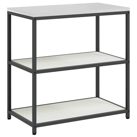 vidaXL Kitchen Storage Shelf with Shelf with Storage White Steel