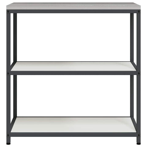 vidaXL Kitchen Storage Shelf with Shelf with Storage White Steel