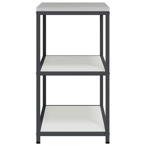 vidaXL Kitchen Storage Shelf with Shelf with Storage White Steel
