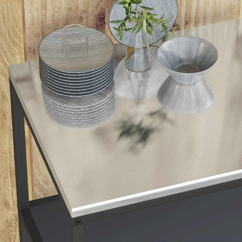 vidaXL Kitchen Storage Shelf with Shelf with Storage Anthracite Steel